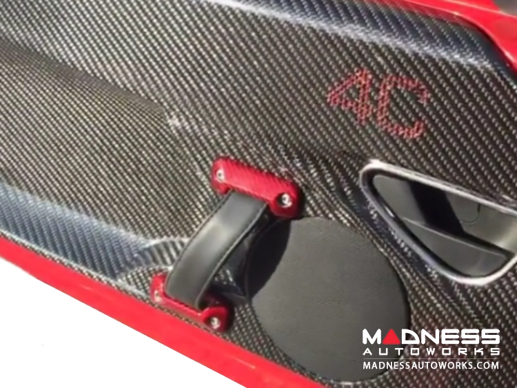 Alfa Romeo 4C Carbon Fiber Door Panels - w/ Red 4C Logo, AR4C-15